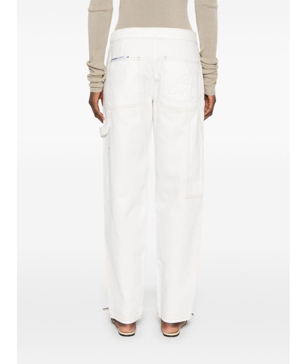 EMPORIO ARMANI Белые хлопковые прямые джинсы, фото 2