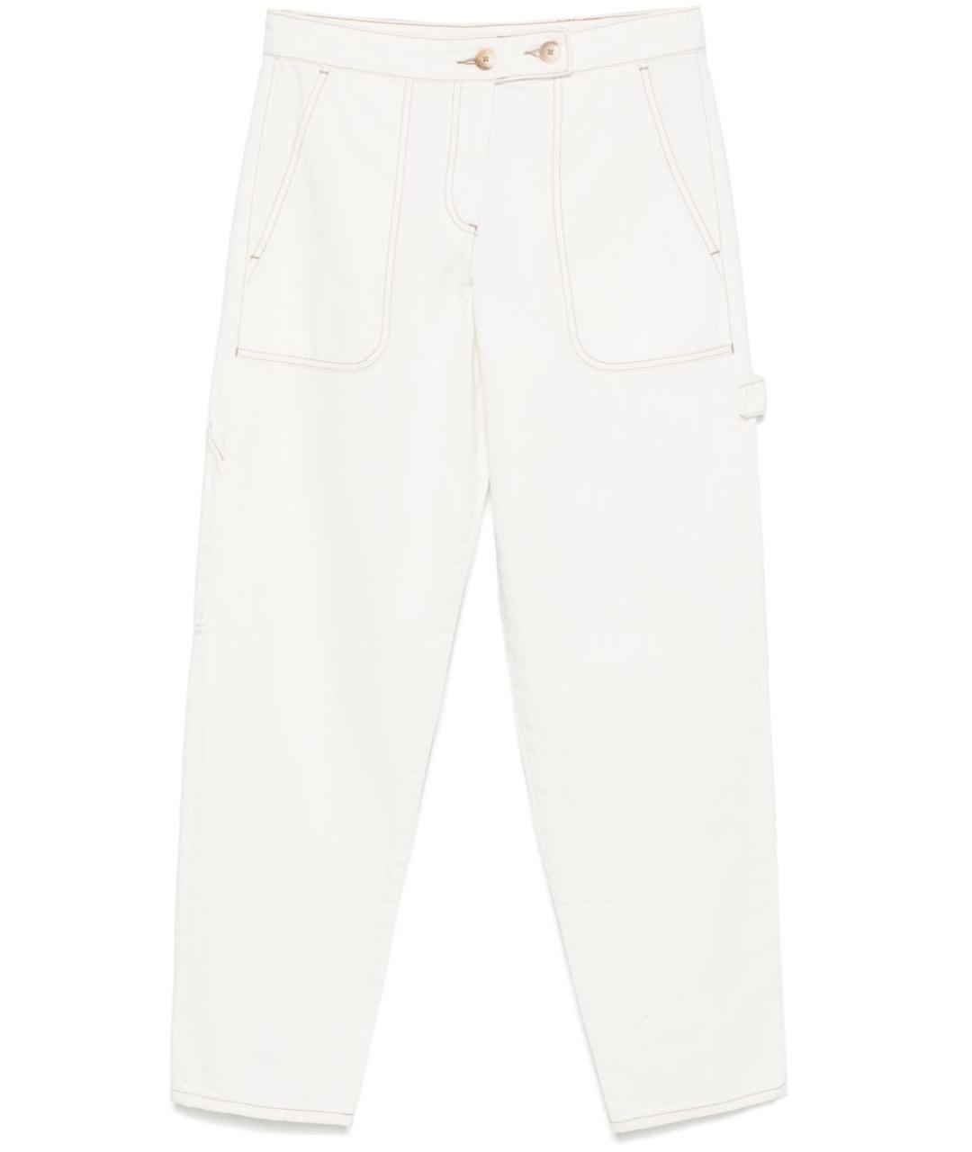 EMPORIO ARMANI Белые хлопковые прямые джинсы, фото 1