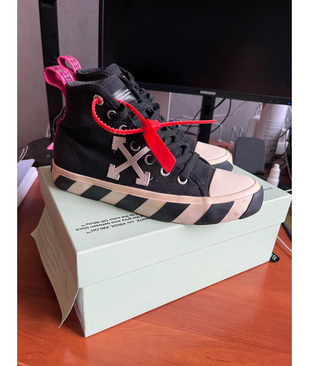 OFF-WHITE Черные высокие кроссовки / кеды, фото 7