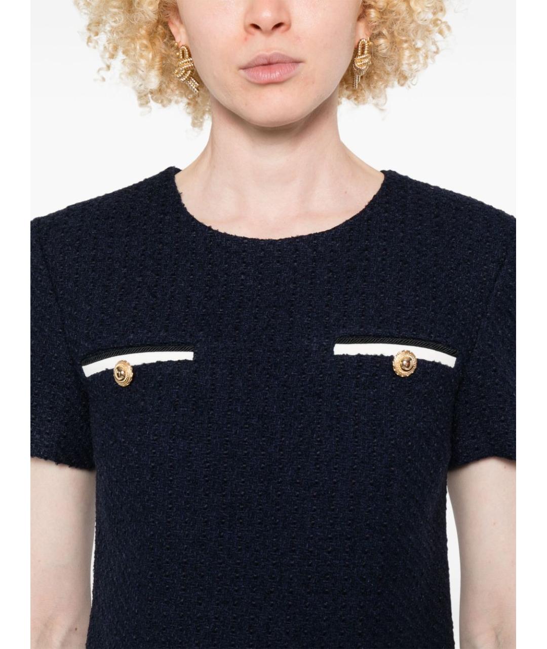 SELF-PORTRAIT Темно-синее полиамидовое платье, фото 2