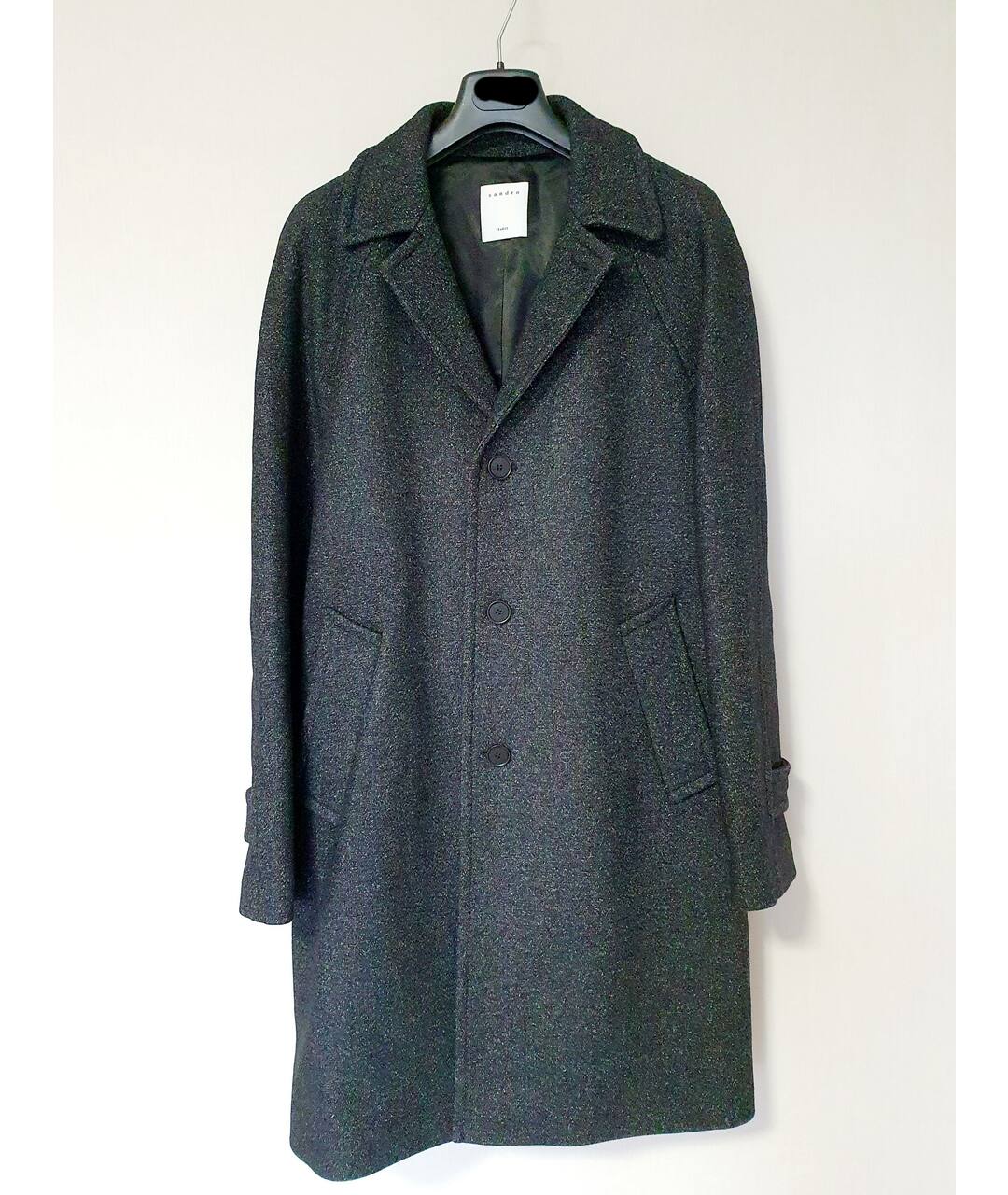 SANDRO Антрацитовое шерстяное пальто, фото 6