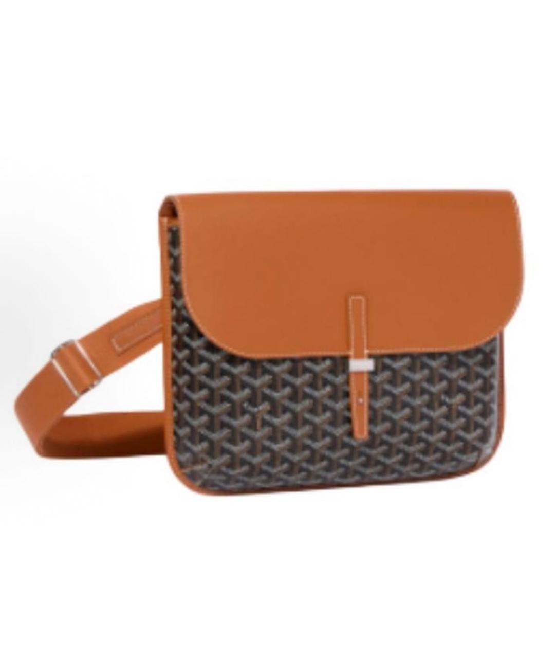 GOYARD Коричневая кожаная сумка на плечо, фото 8