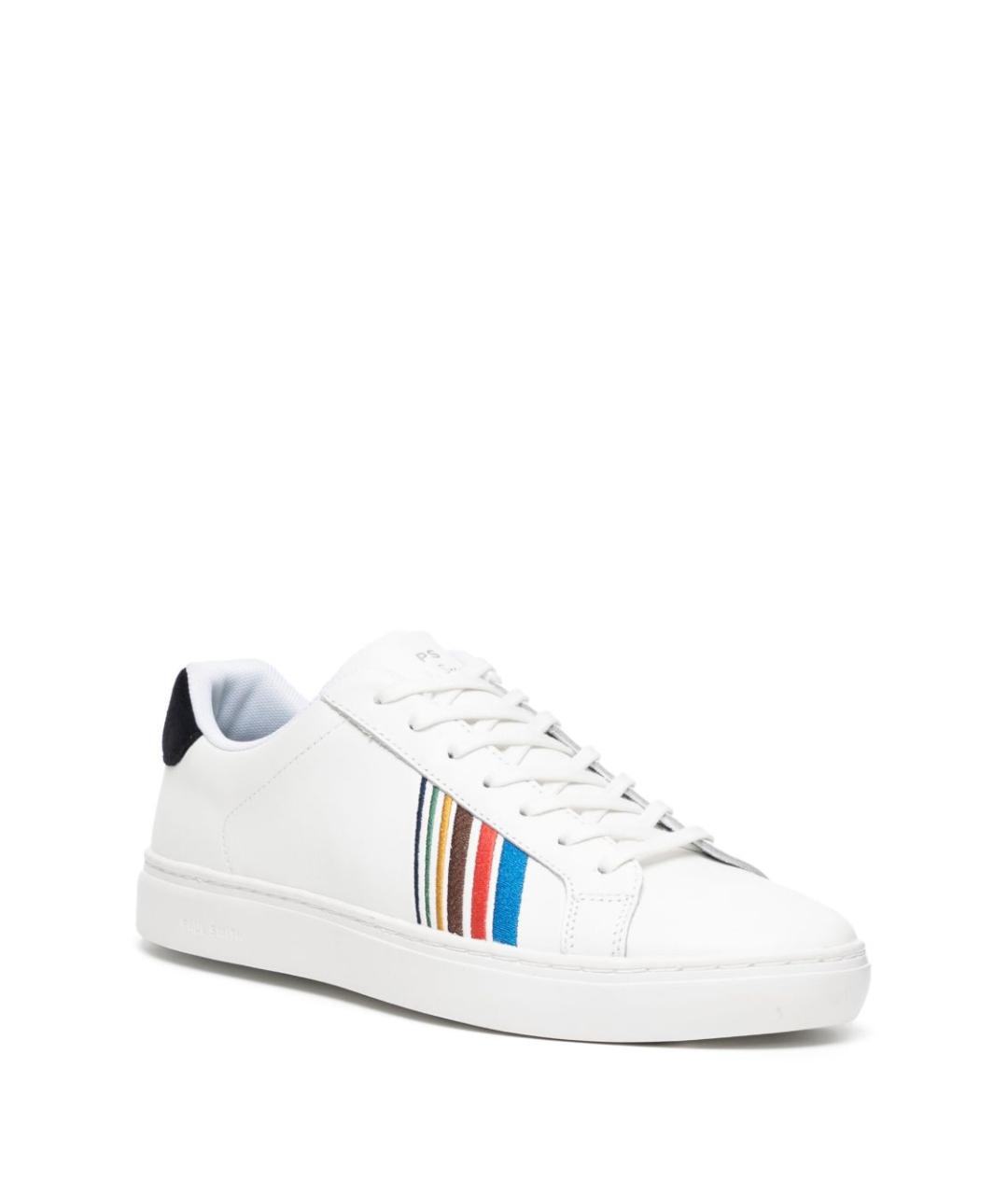 PS BY PAUL SMITH Белые кожаные низкие кроссовки / кеды, фото 4
