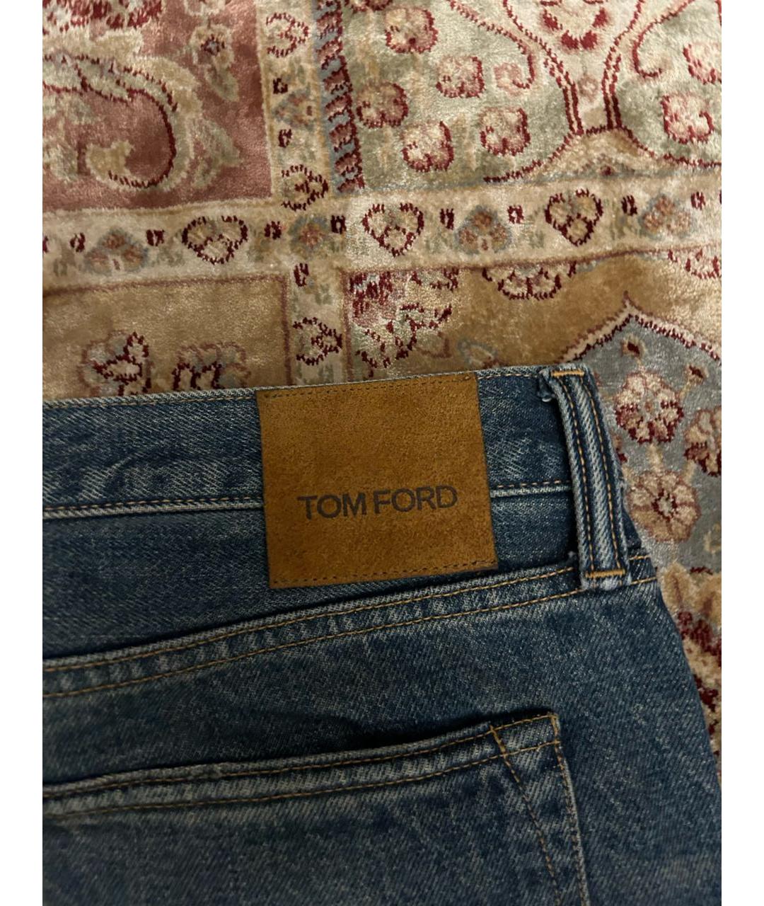 TOM FORD Темно-синие хлопковые прямые джинсы, фото 3