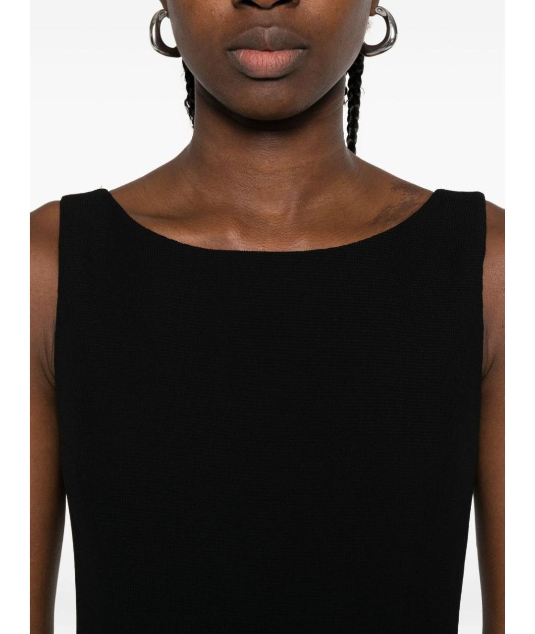 EMPORIO ARMANI Черное полиэстеровое платье, фото 4