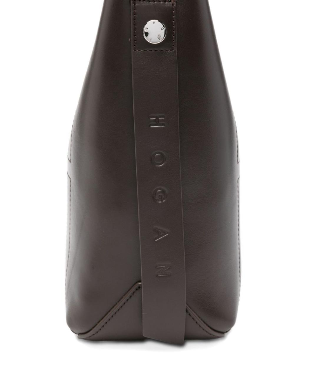 HOGAN Коричневая кожаная сумка тоут, фото 4