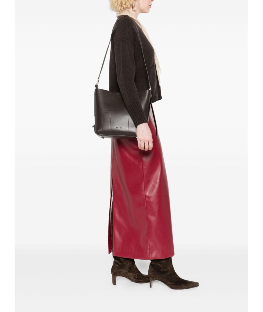 HOGAN Коричневая кожаная сумка тоут, фото 3