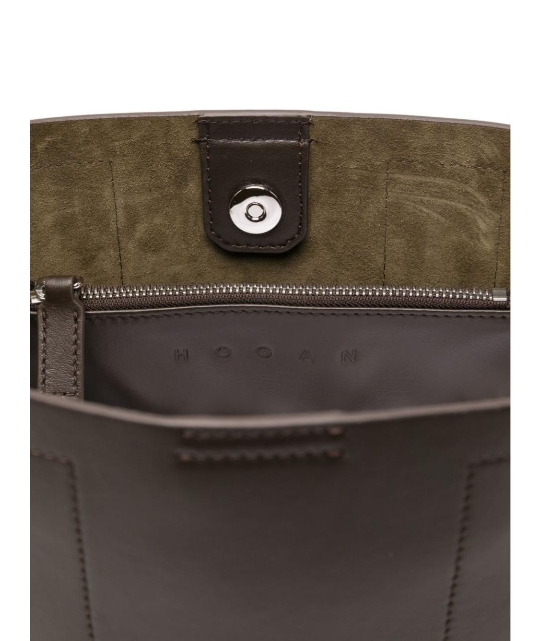 HOGAN Коричневая кожаная сумка тоут, фото 5