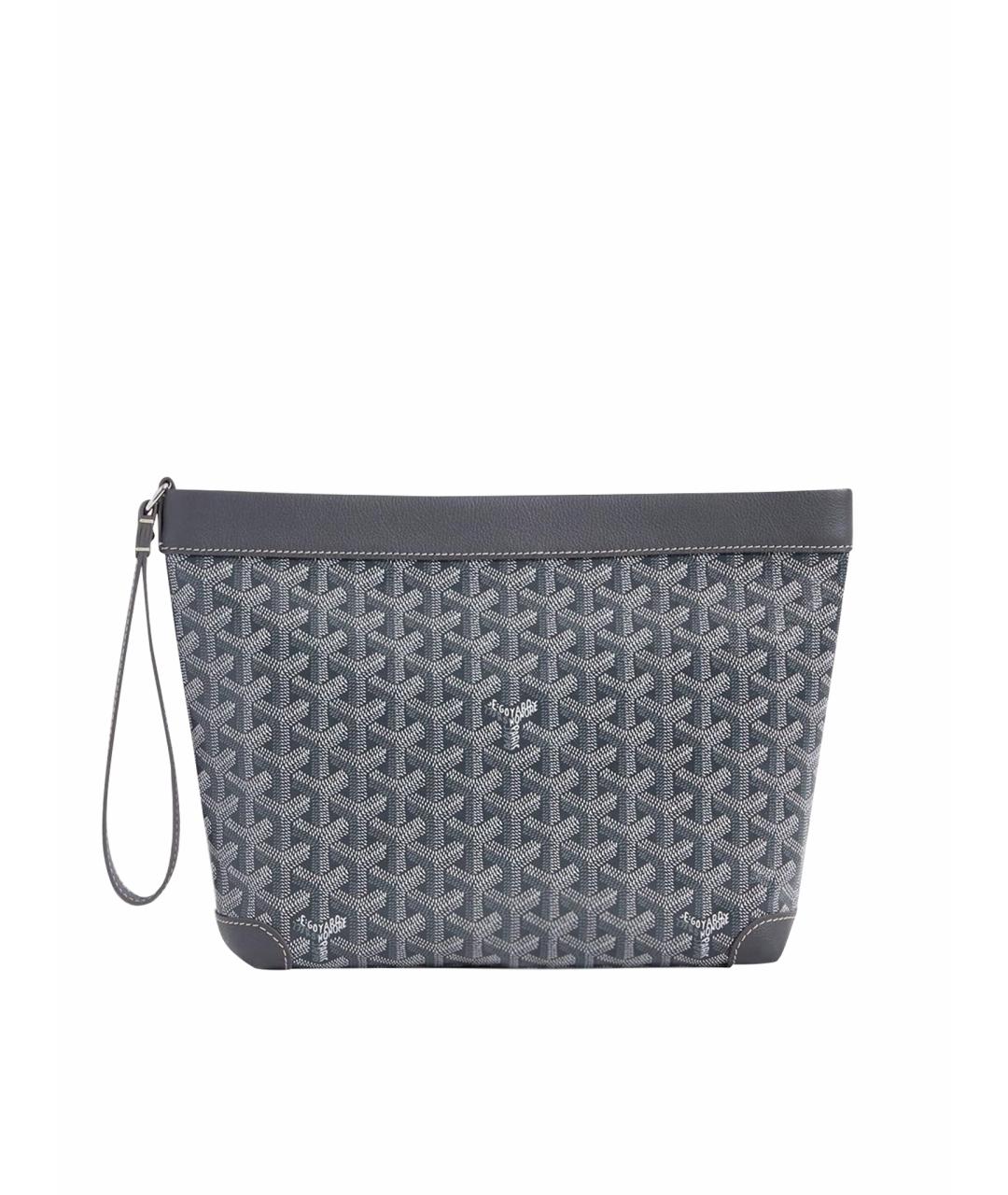 GOYARD Серая кожаная барсетка, фото 1