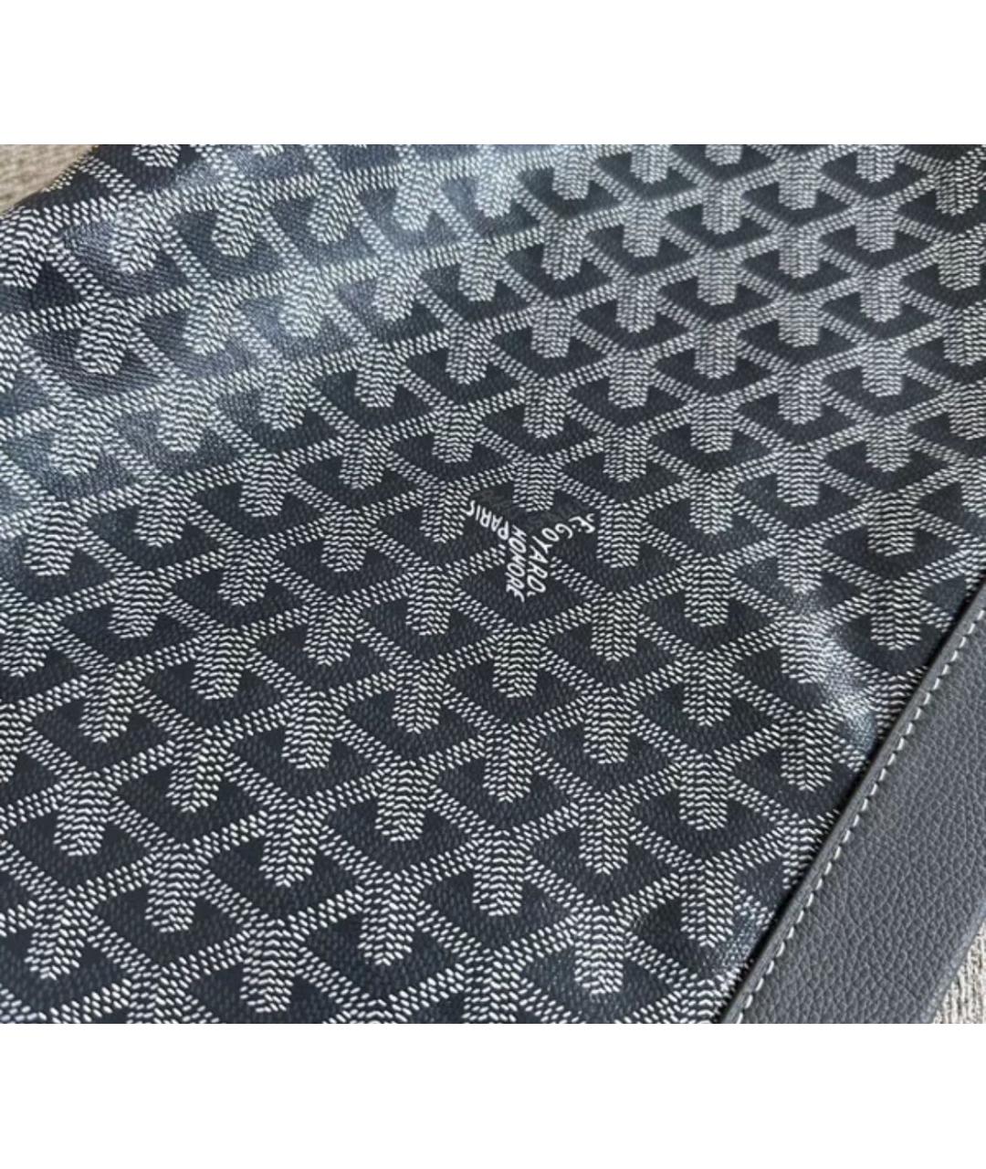 GOYARD Серая кожаная барсетка, фото 6