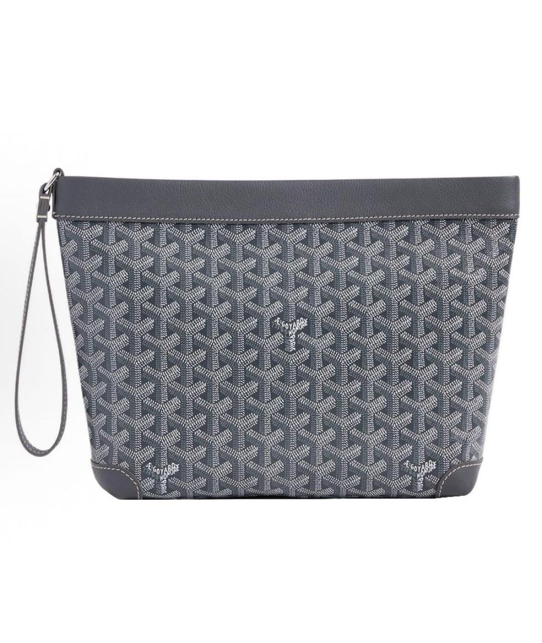 GOYARD Серая кожаная барсетка, фото 7
