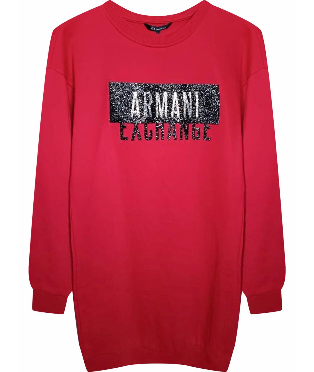 ARMANI EXCHANGE Красное хлопковое повседневное платье, фото 1