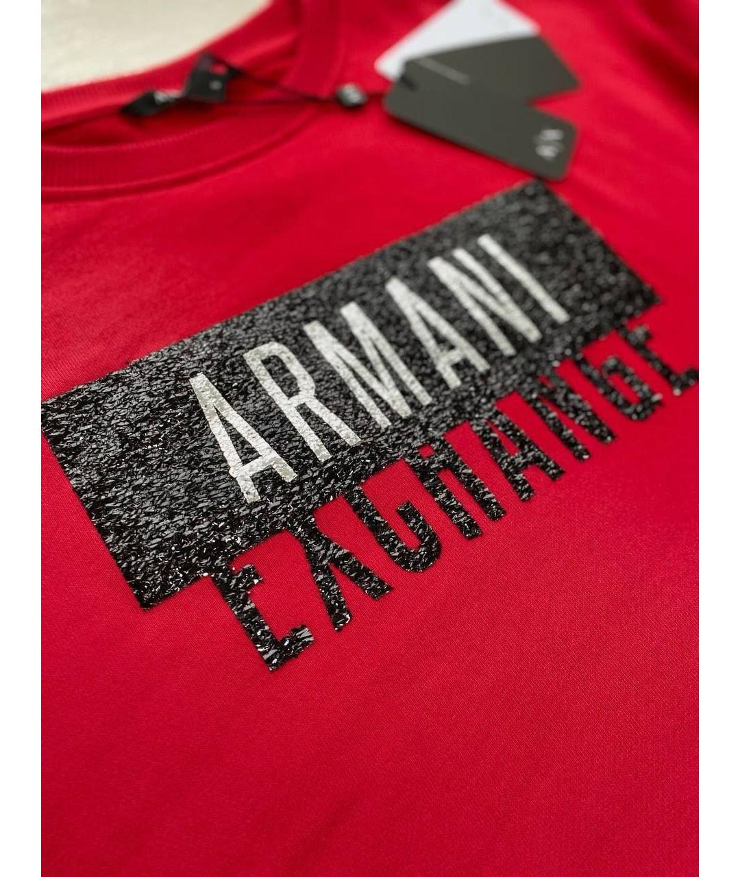 ARMANI EXCHANGE Красное хлопковое повседневное платье, фото 4