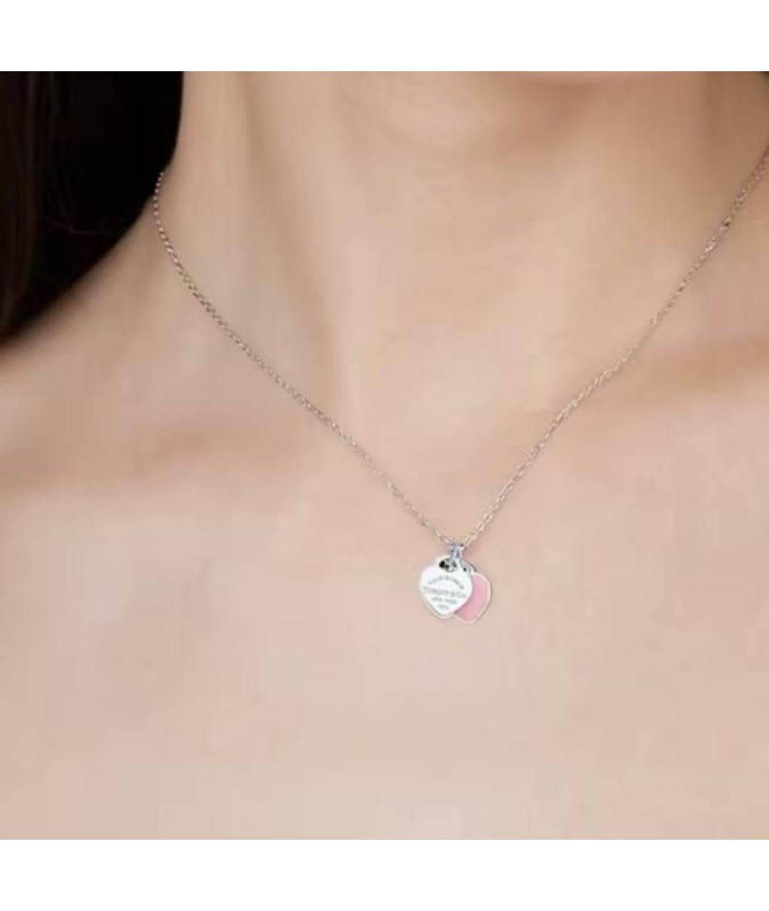 TIFFANY&CO Розовая серебряная подвеска, фото 2