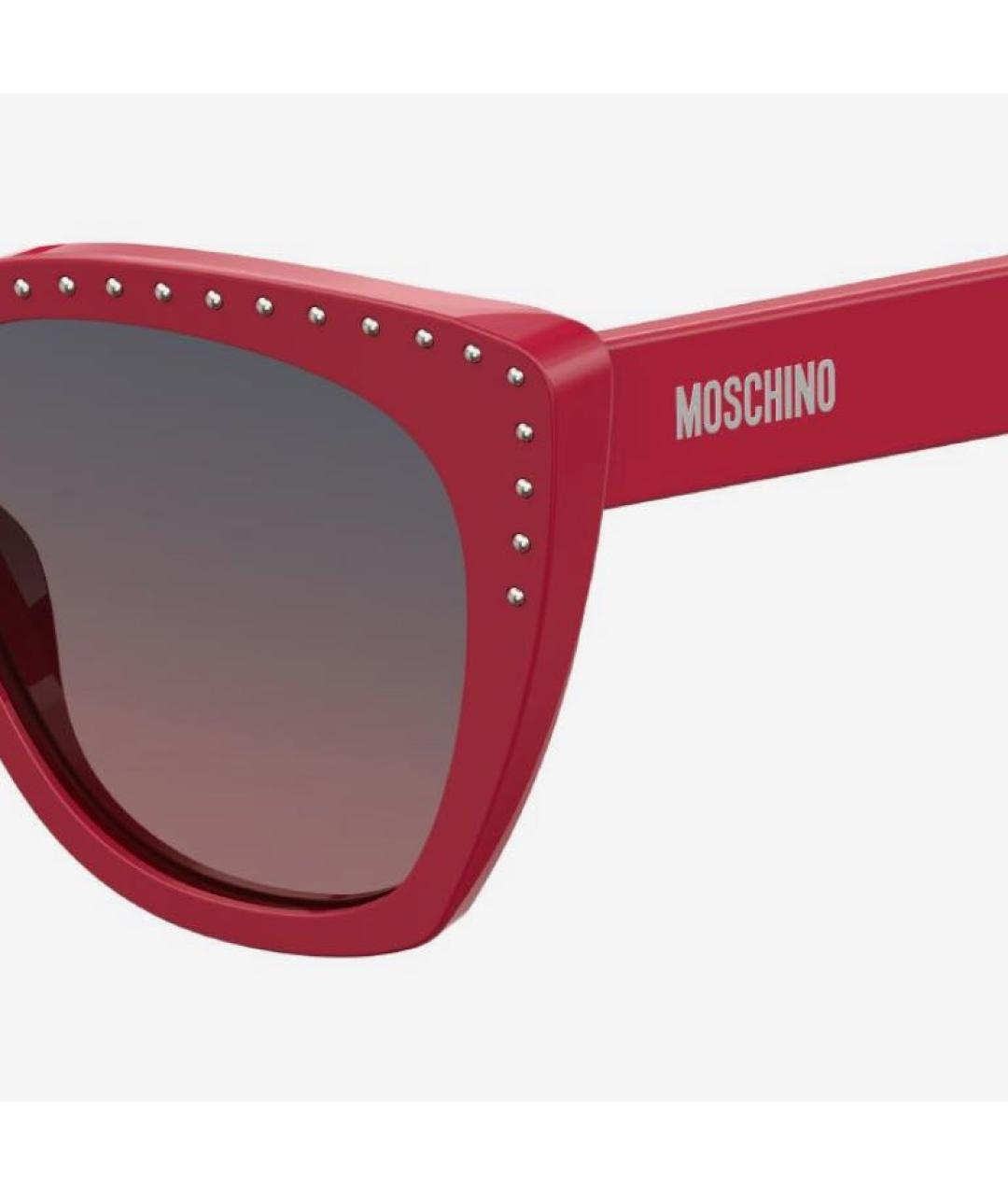 MOSCHINO Красные пластиковые солнцезащитные очки, фото 3