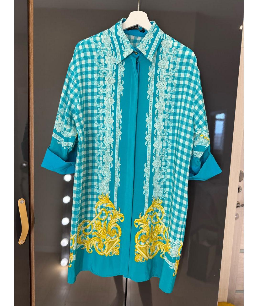 VERSACE Бирюзовая рубашка, фото 9