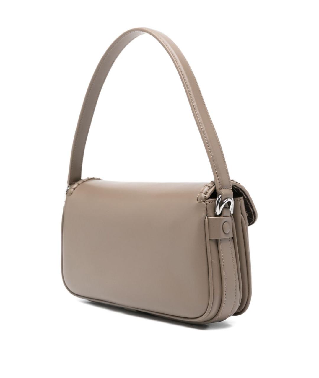 EMPORIO ARMANI Бежевая кожаная сумка через плечо, фото 3