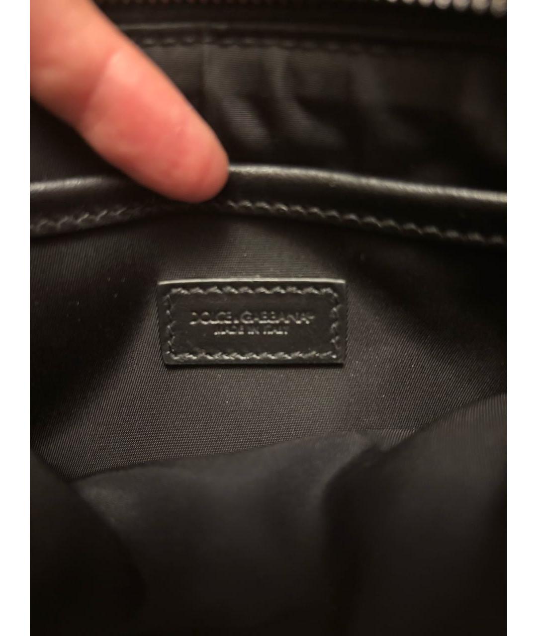DOLCE&GABBANA Черная тканевая поясная сумка, фото 5