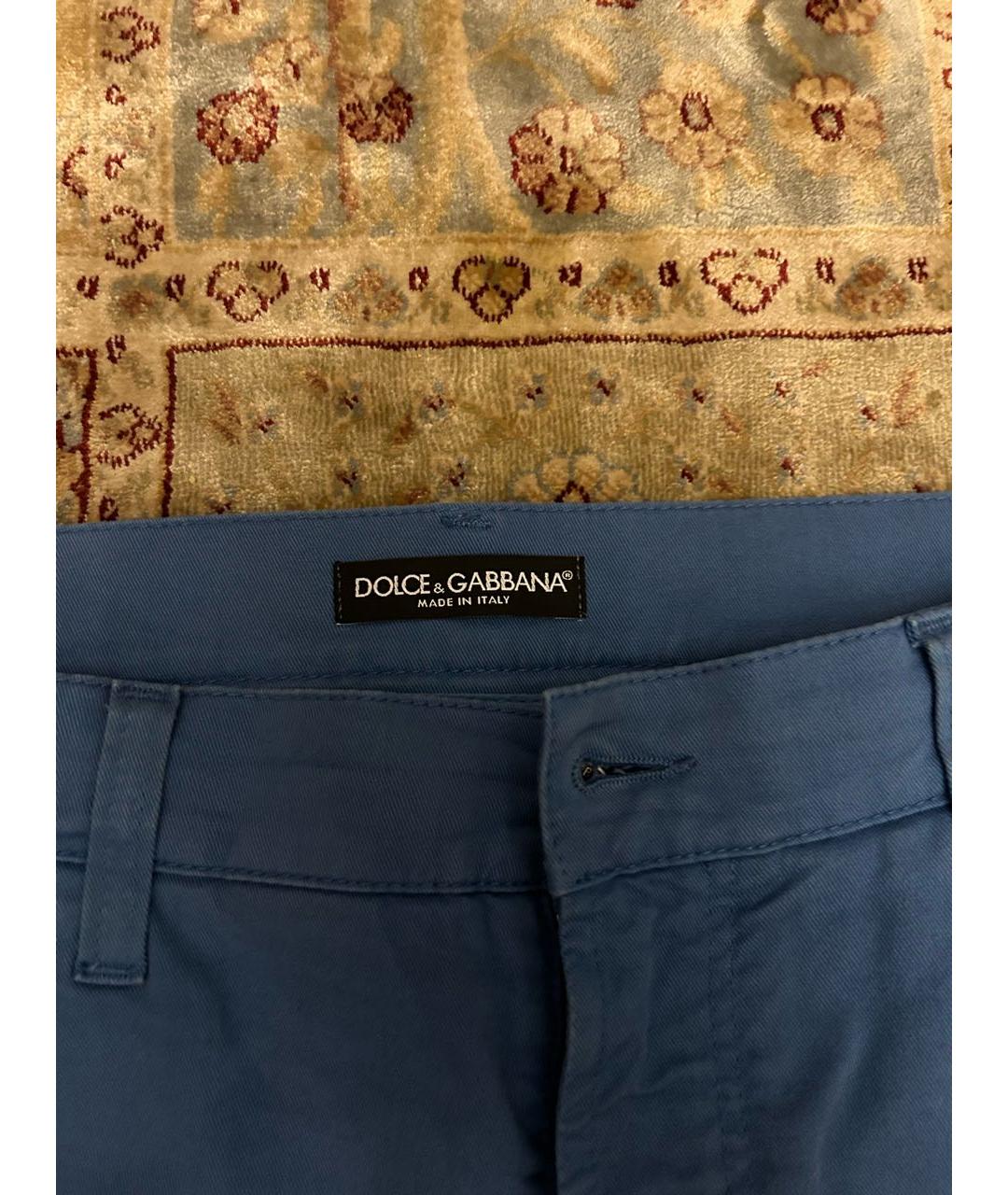 DOLCE&GABBANA Голубые хлопковые джинсы скинни, фото 3