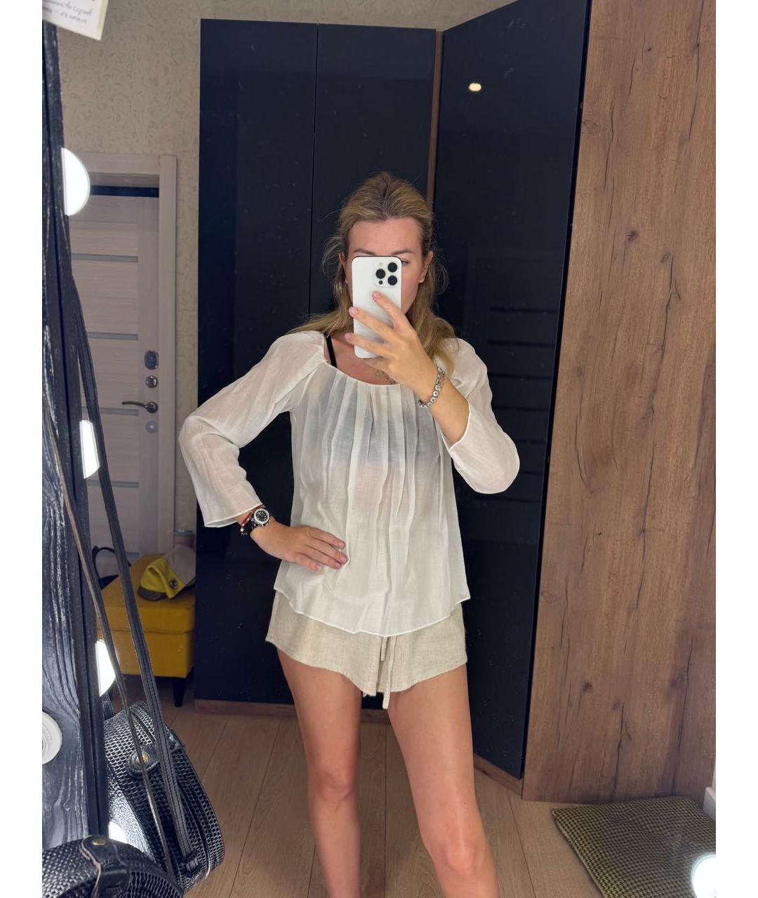 MICHAEL KORS Белая хлопковая блузы, фото 5