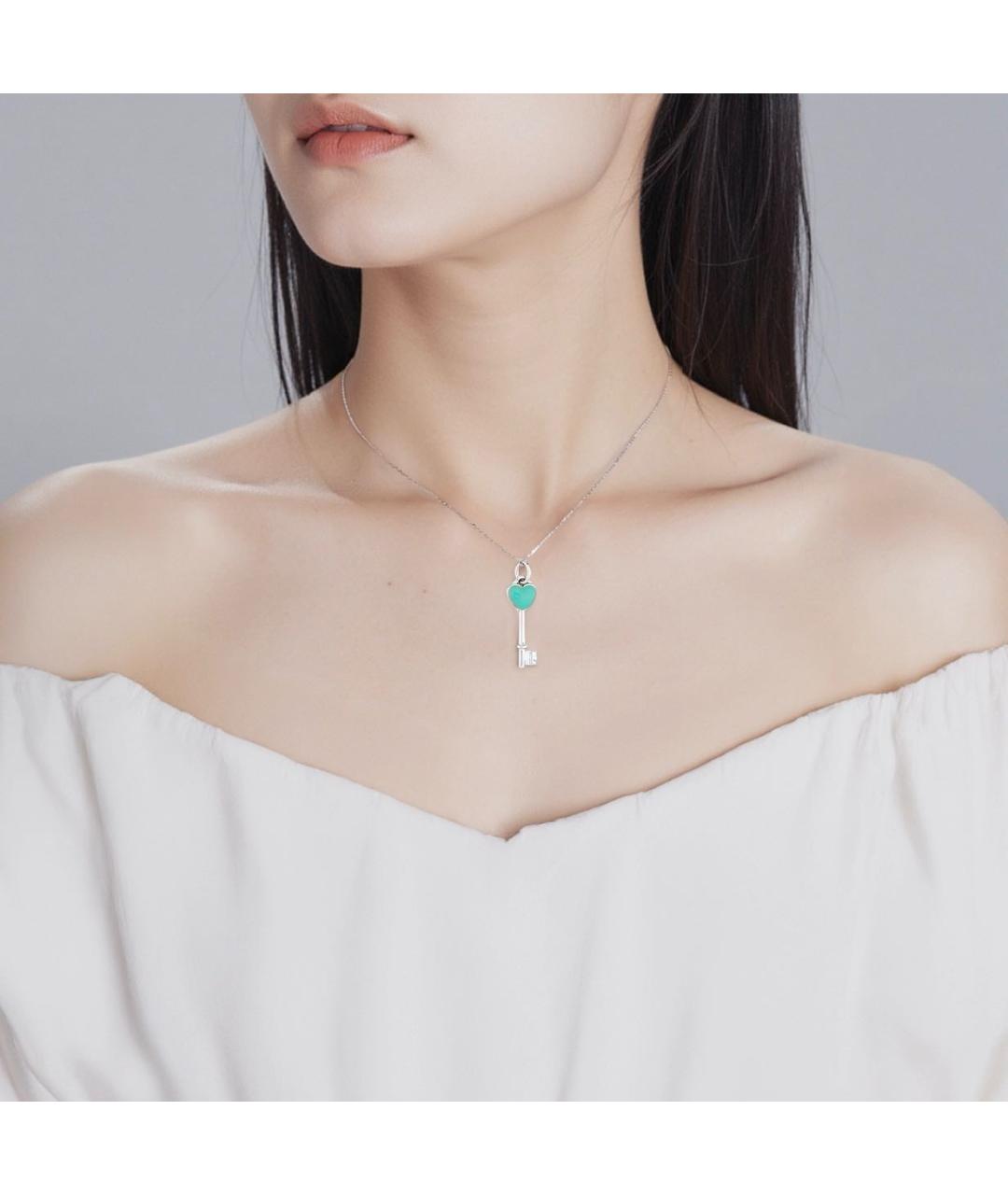 TIFFANY&CO Бирюзовое серебряное колье, фото 2