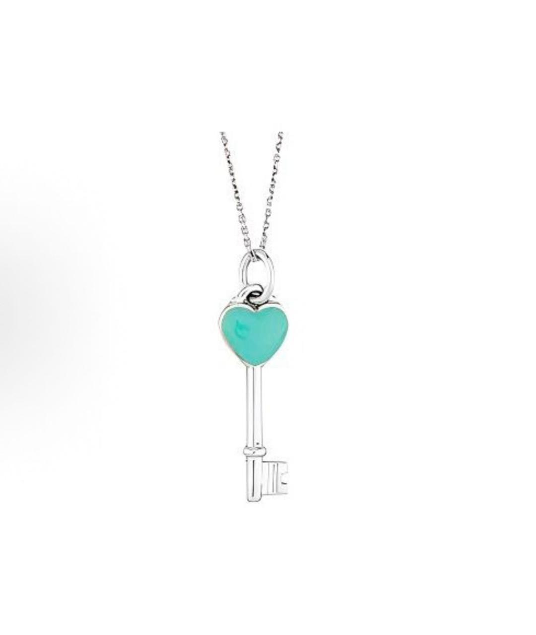 TIFFANY&CO Бирюзовое серебряное колье, фото 5