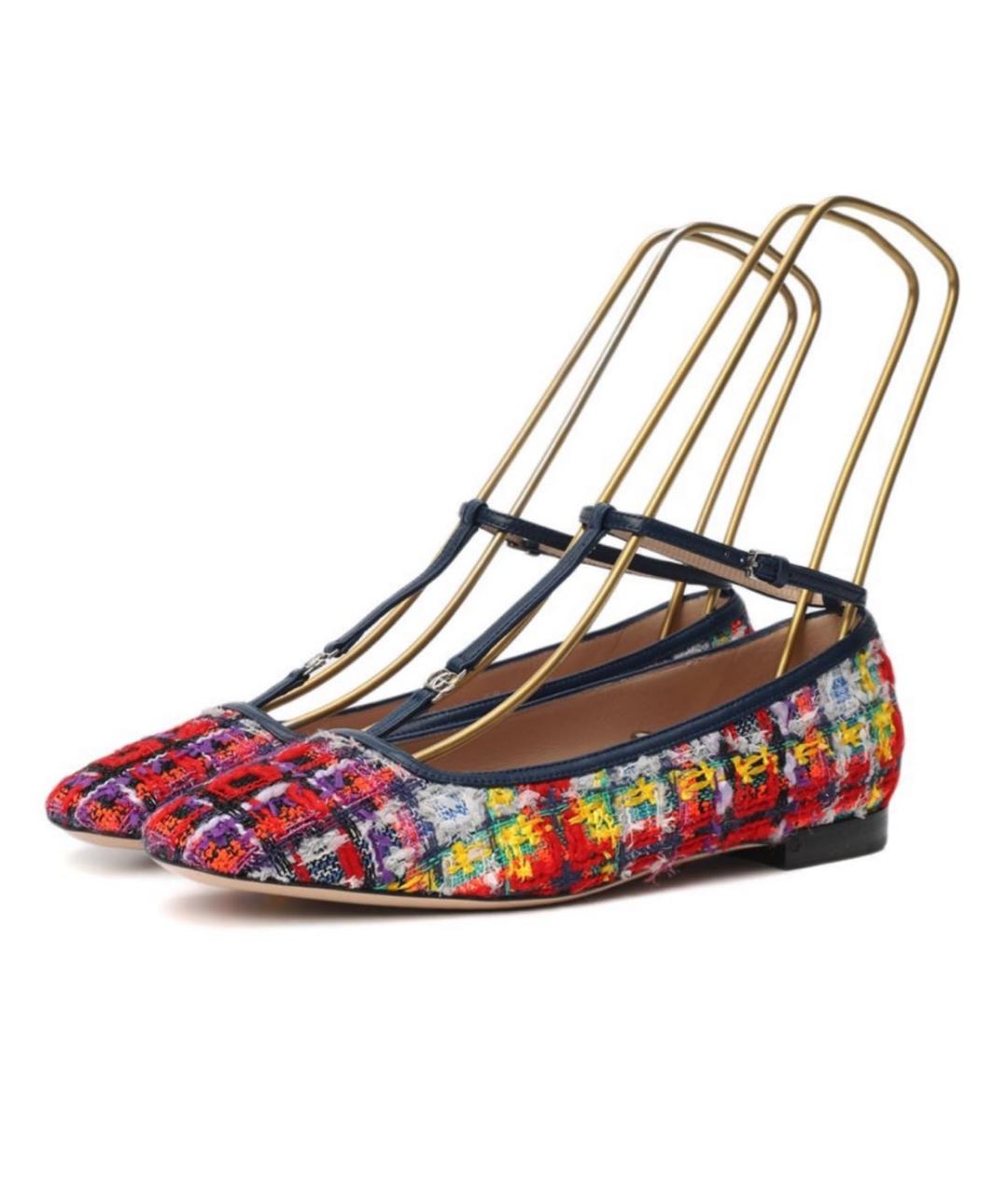 GUCCI Мульти текстильные балетки, фото 6