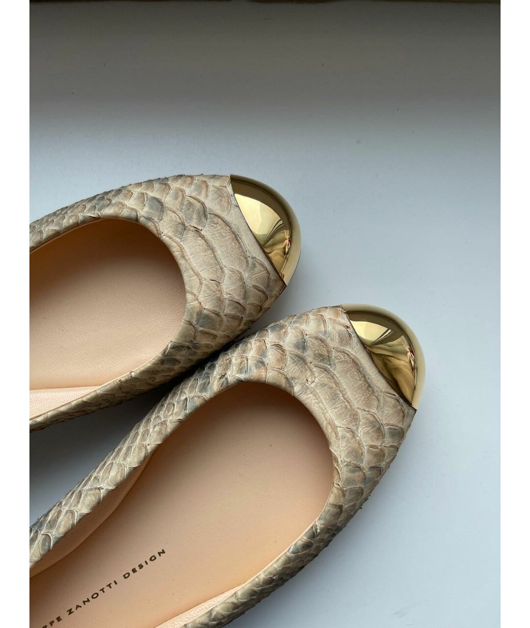 GIUSEPPE ZANOTTI DESIGN Бежевые балетки из экзотической кожи, фото 2