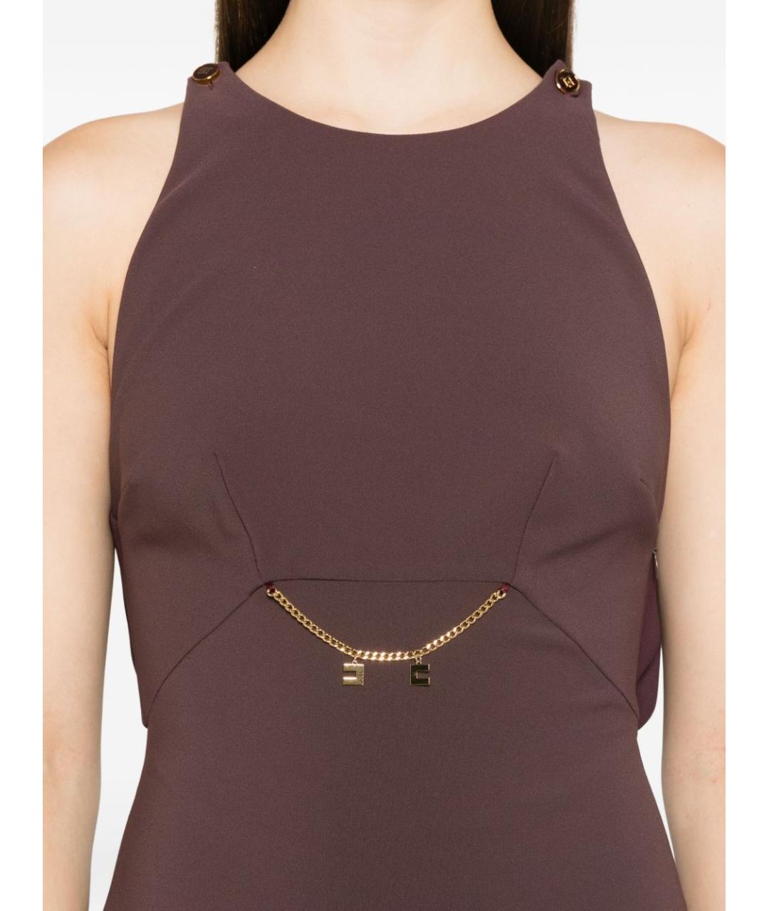 ELISABETTA FRANCHI Коричневое платье, фото 4