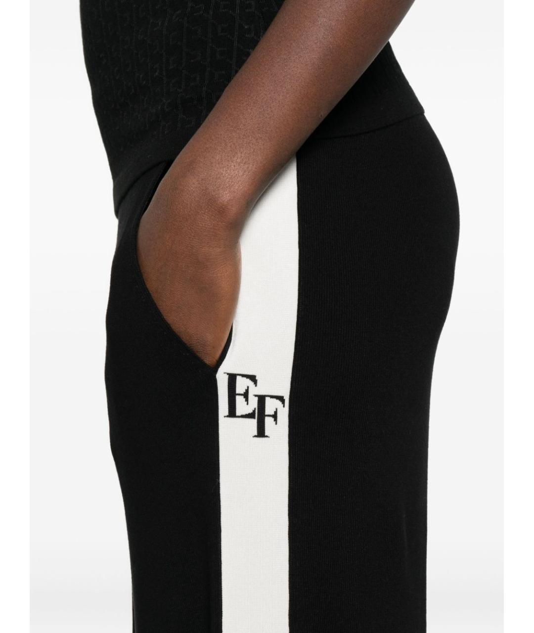 ELISABETTA FRANCHI Черные прямые брюки, фото 4