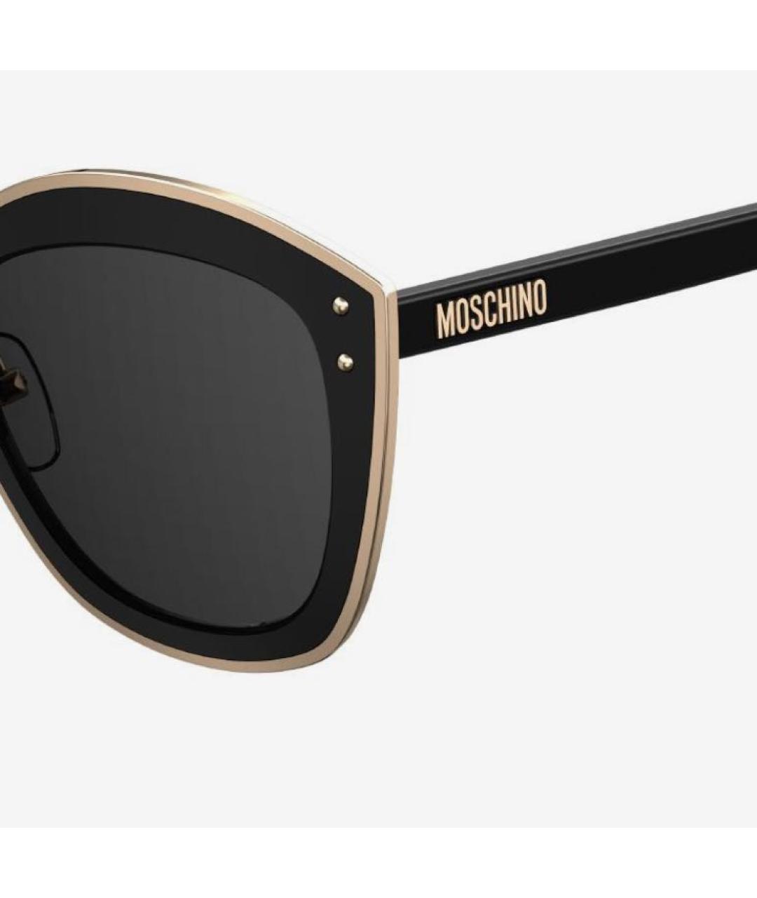 MOSCHINO Черные пластиковые солнцезащитные очки, фото 2