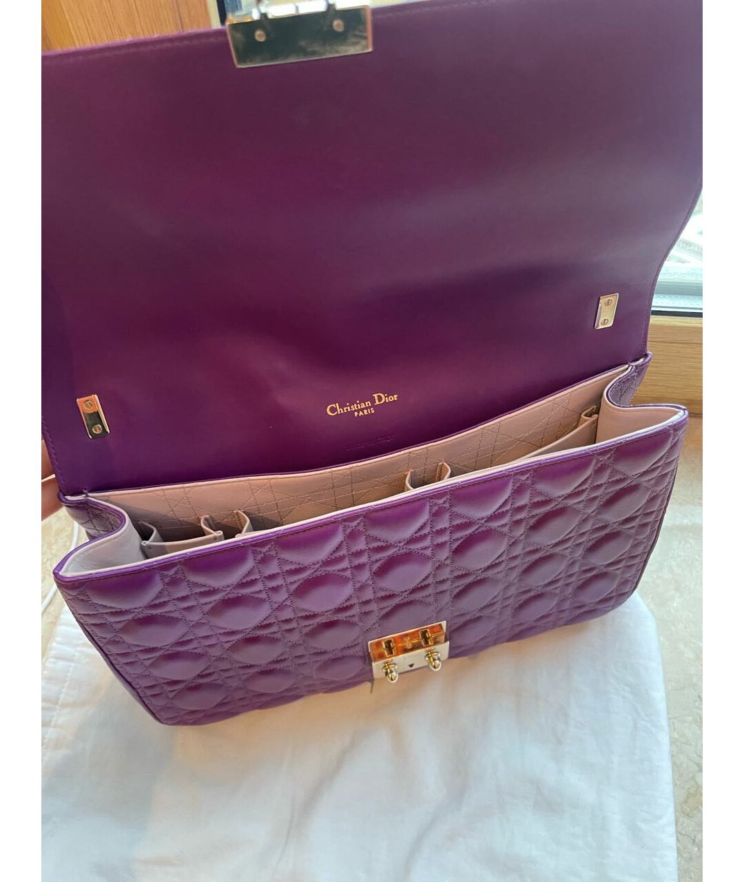 CHRISTIAN DIOR PRE-OWNED Фиолетовая кожаная сумка тоут, фото 4