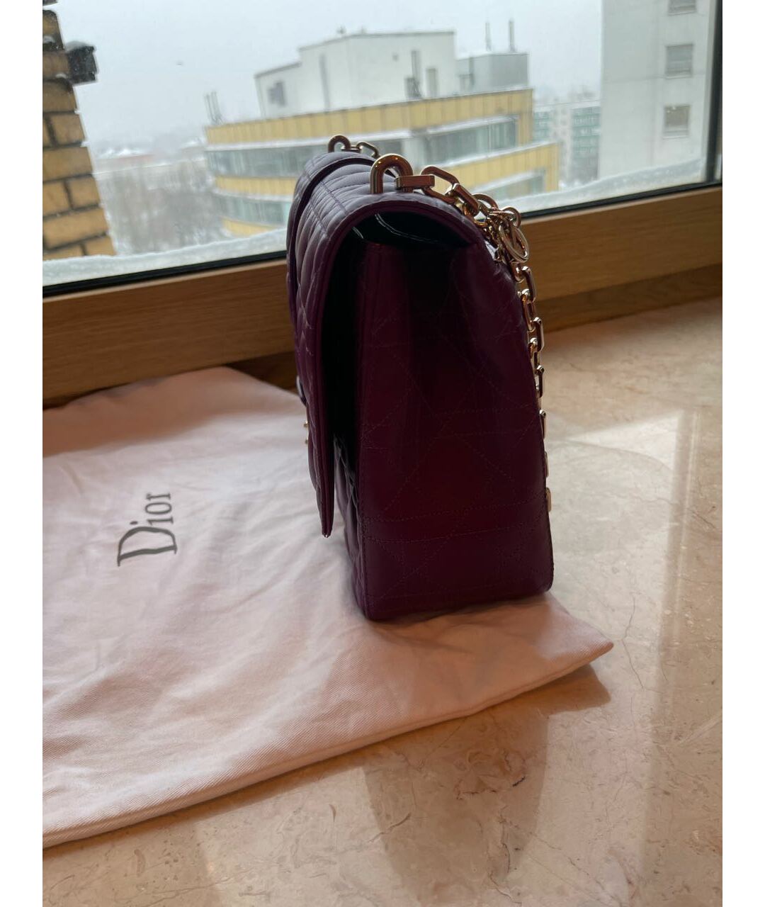 CHRISTIAN DIOR PRE-OWNED Фиолетовая кожаная сумка тоут, фото 2