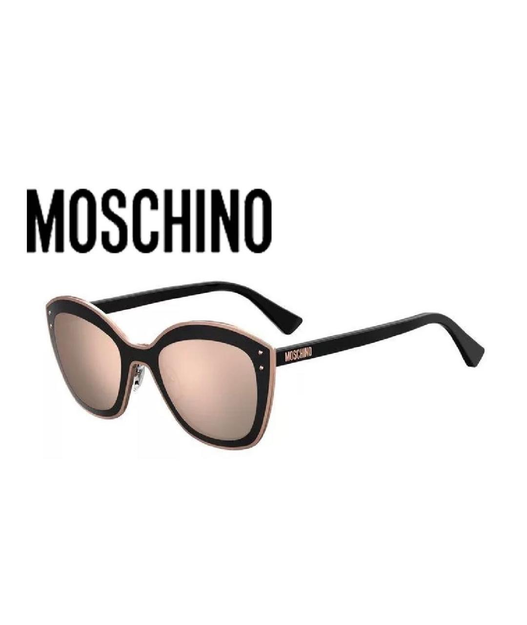 MOSCHINO Золотые пластиковые солнцезащитные очки, фото 2