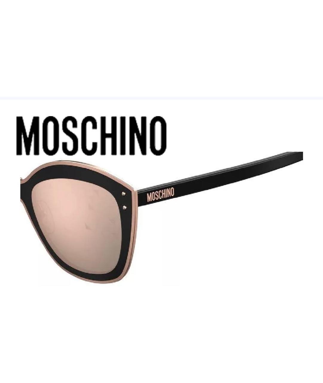 MOSCHINO Золотые пластиковые солнцезащитные очки, фото 3