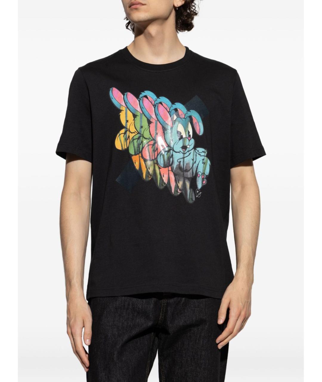 PS BY PAUL SMITH Черная хлопковая футболка, фото 5