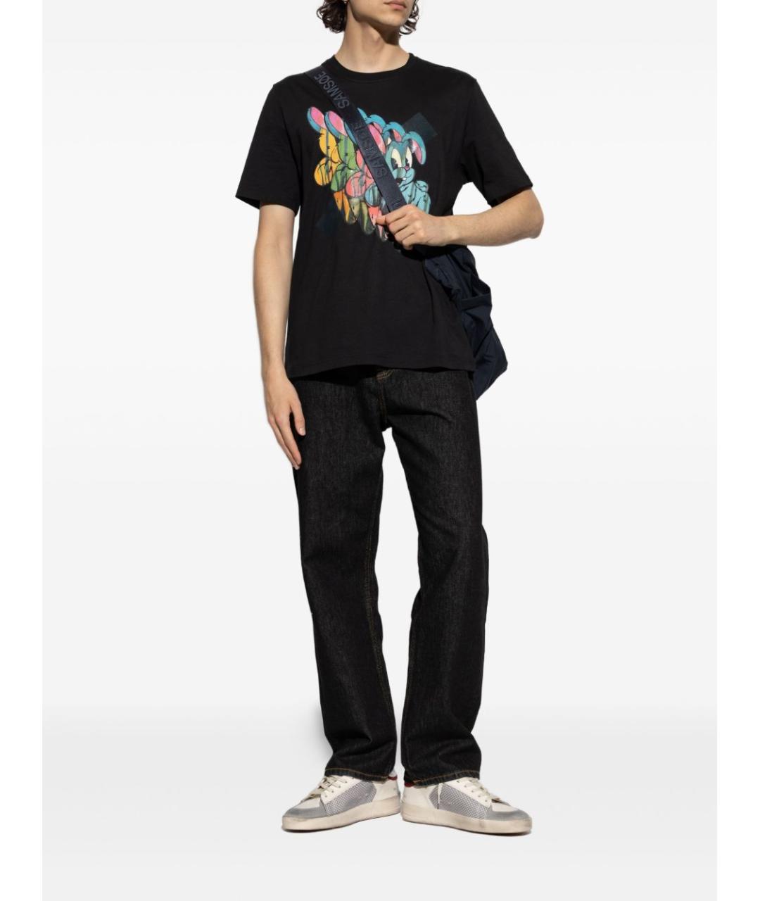 PS BY PAUL SMITH Черная хлопковая футболка, фото 2