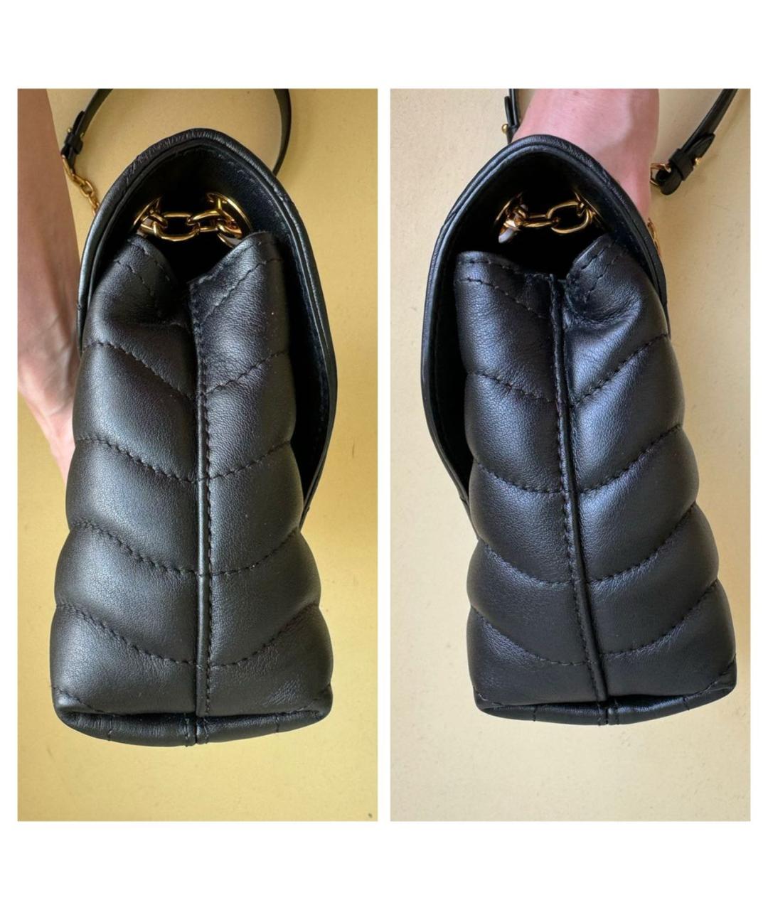 LOUIS VUITTON Черная кожаная сумка через плечо, фото 8