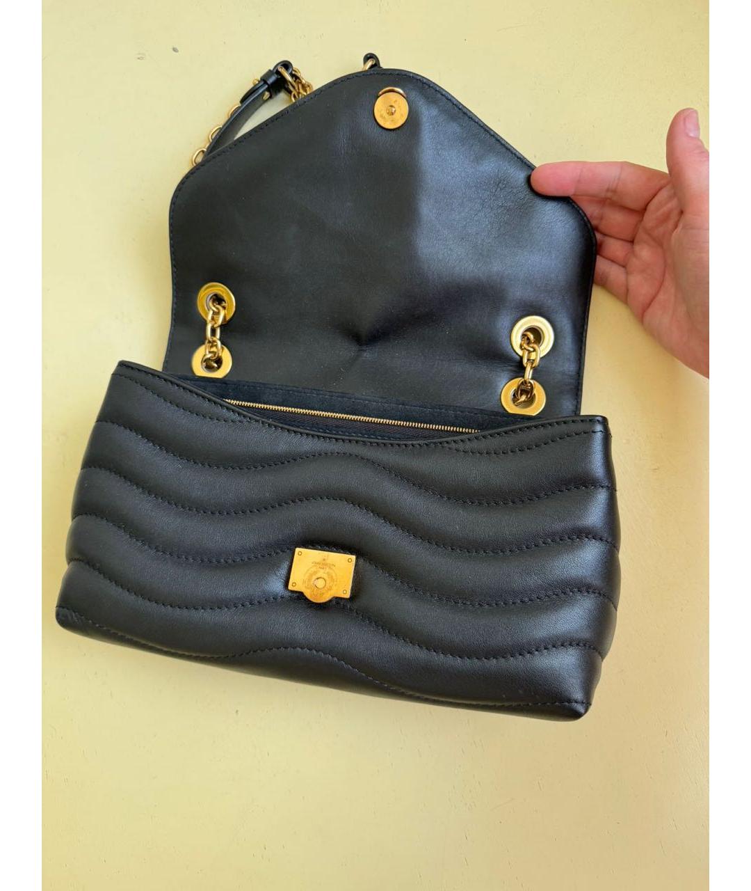 LOUIS VUITTON Черная кожаная сумка через плечо, фото 3