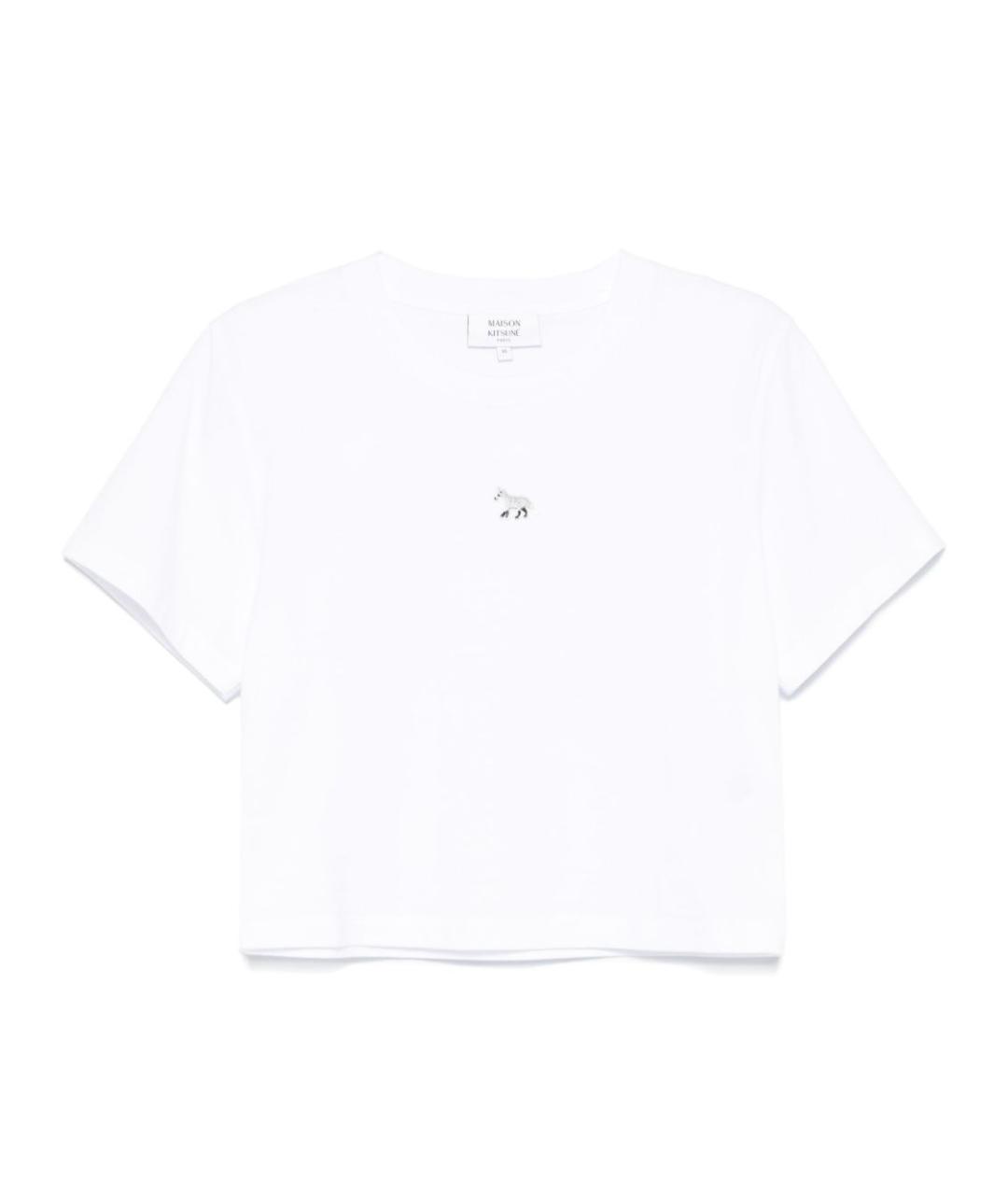 MAISON KITSUNE Белая хлопковая футболка, фото 1