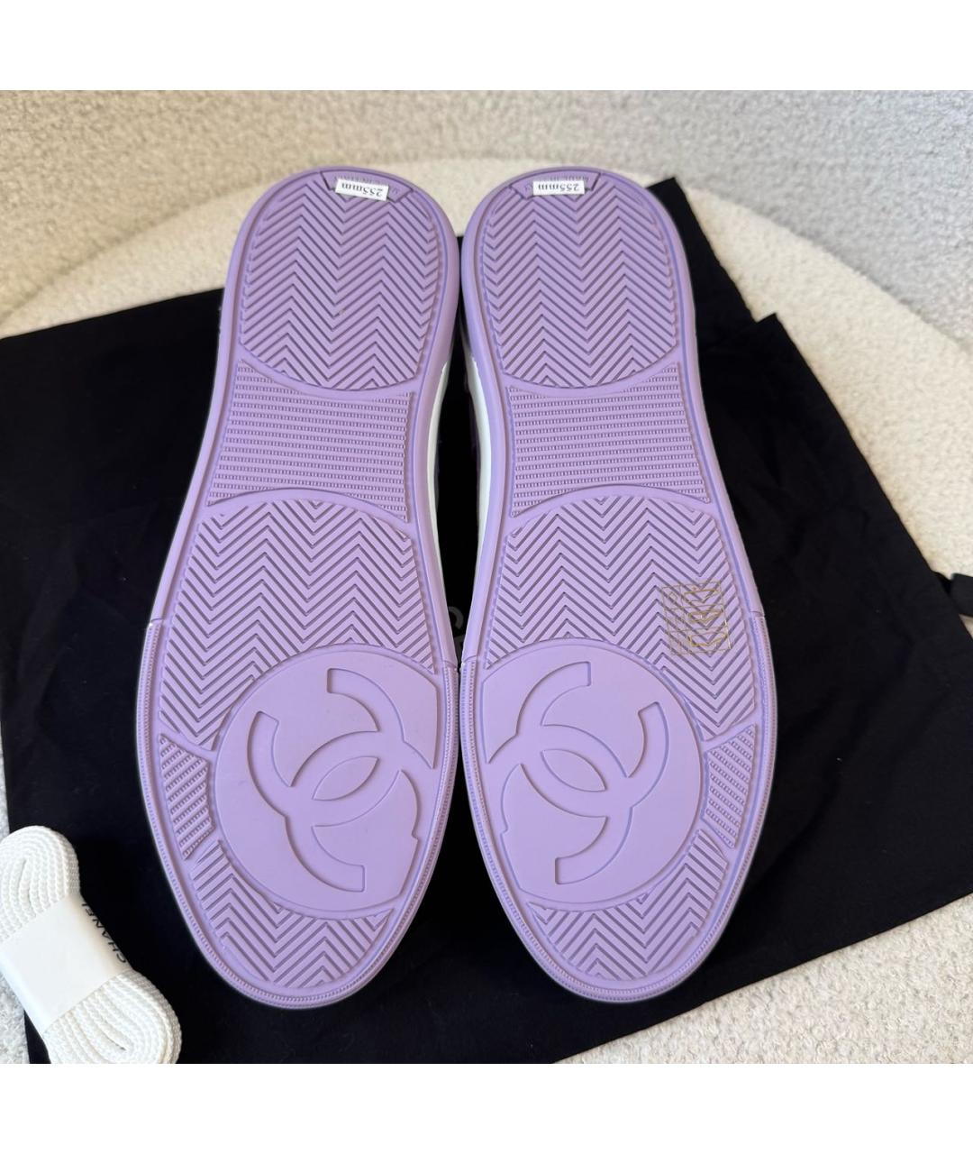 CHANEL Фиолетовые кроссовки, фото 4
