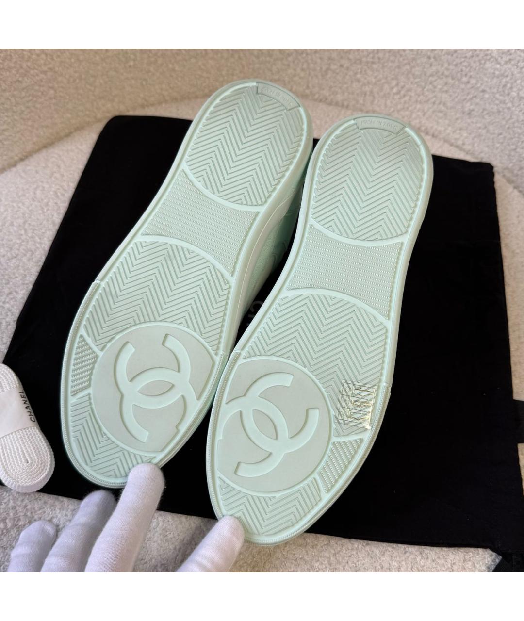 CHANEL Бирюзовые кеды, фото 5