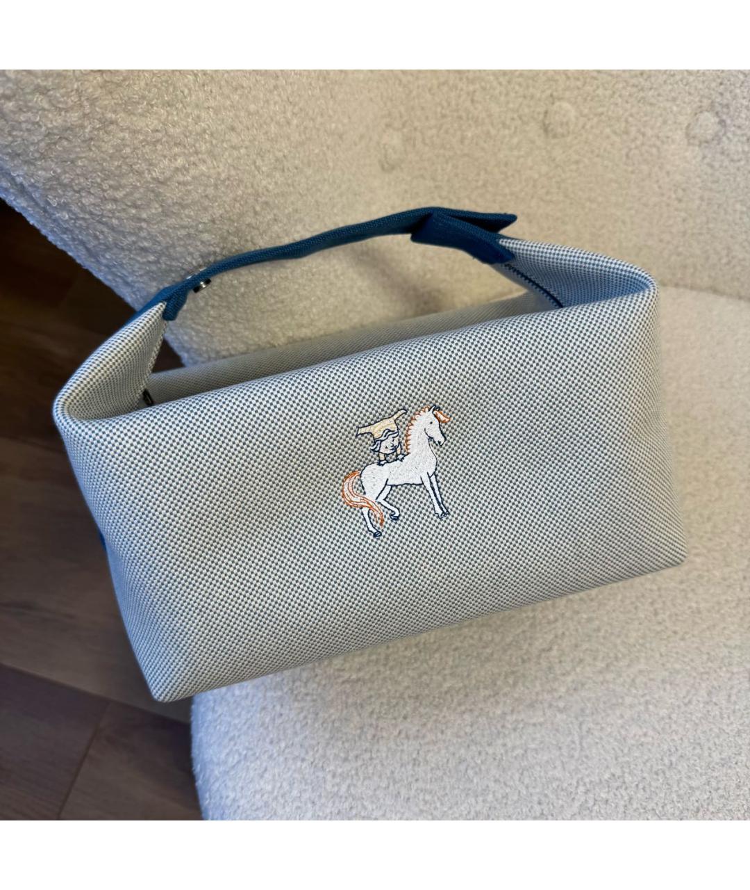 HERMES Бирюзовая косметичка, фото 2