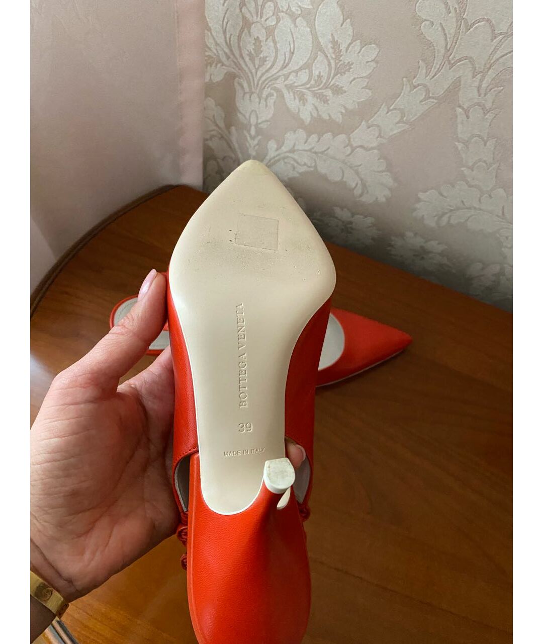 BOTTEGA VENETA Красные кожаные туфли, фото 4
