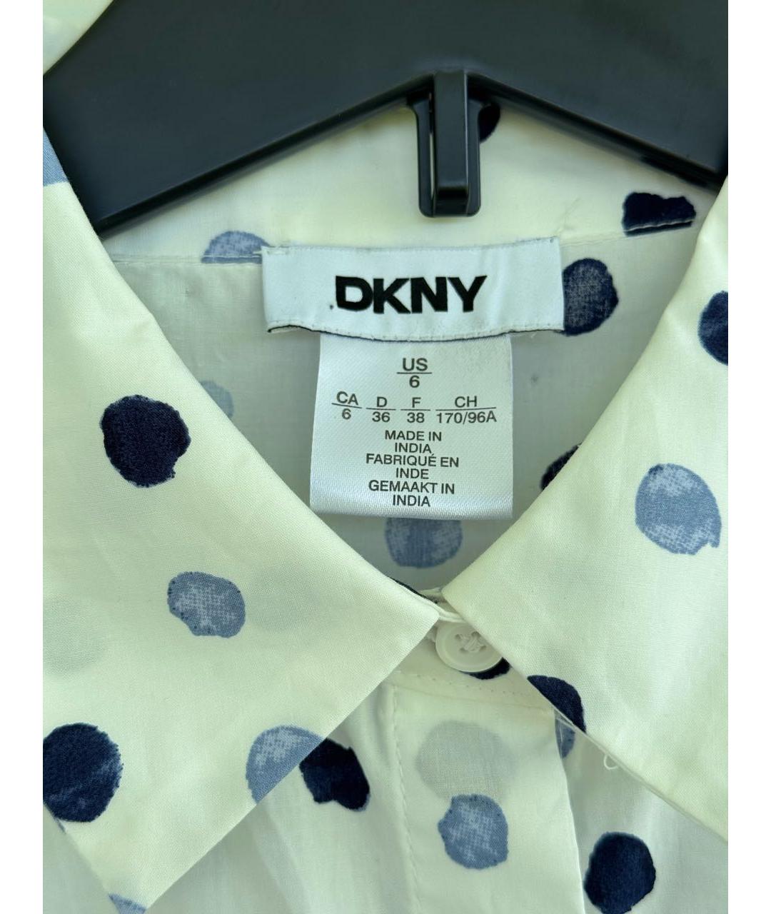 DKNY Белое хлопковое повседневное платье, фото 5