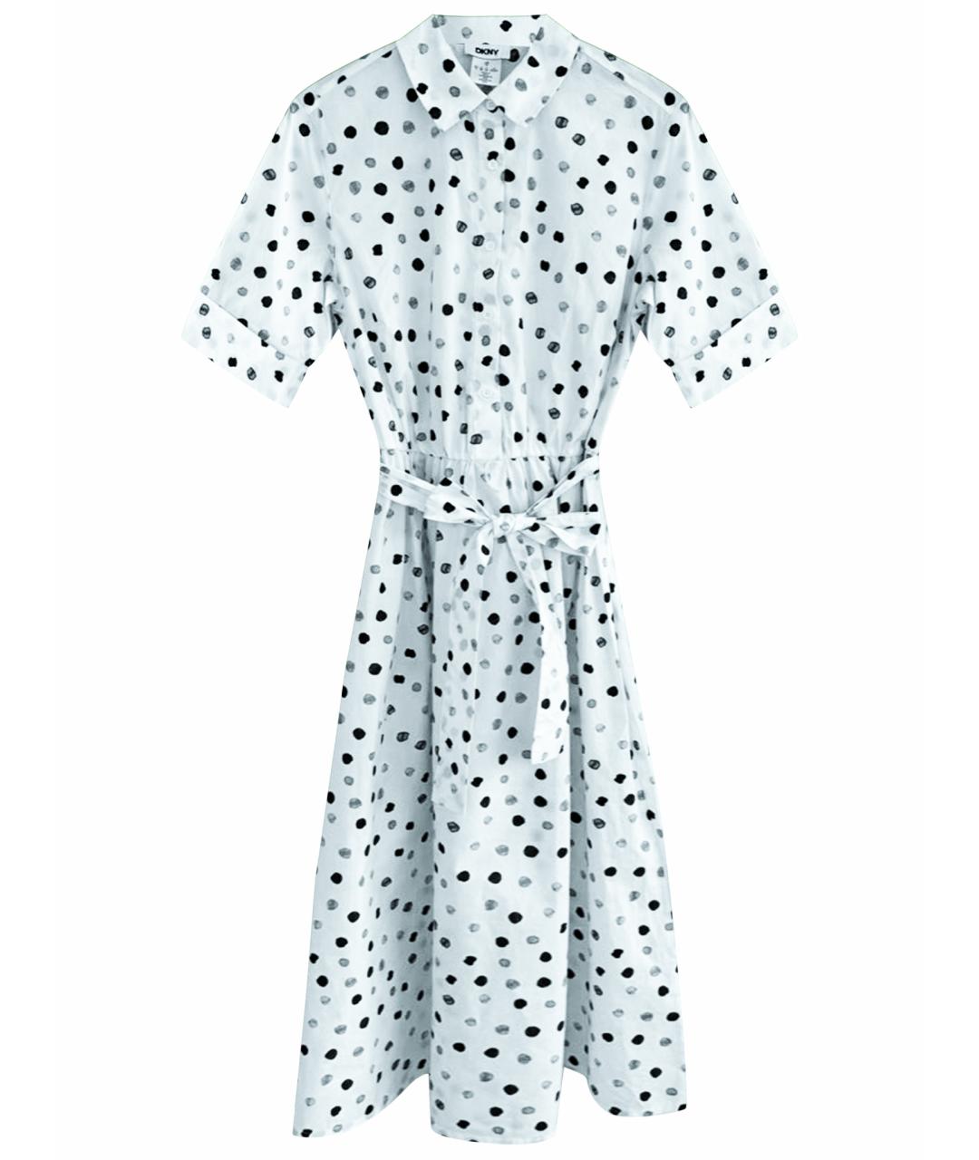 DKNY Белое хлопковое повседневное платье, фото 1