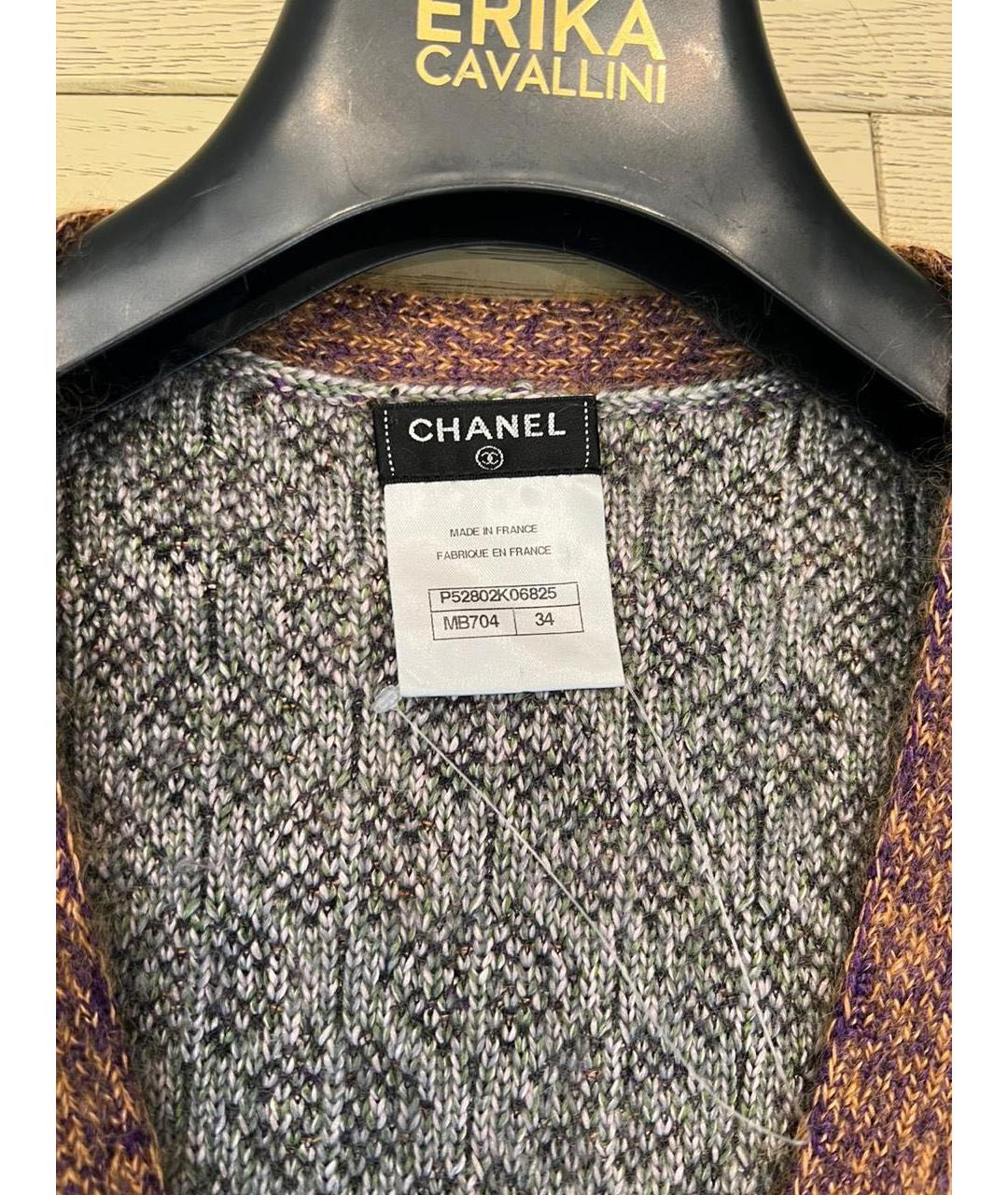 CHANEL Коричневый шерстяной кардиган, фото 5