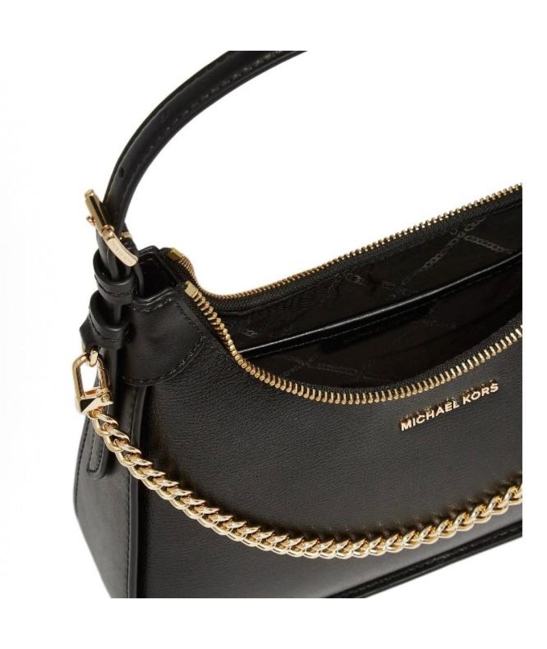 MICHAEL KORS Черная кожаная сумка с короткими ручками, фото 4