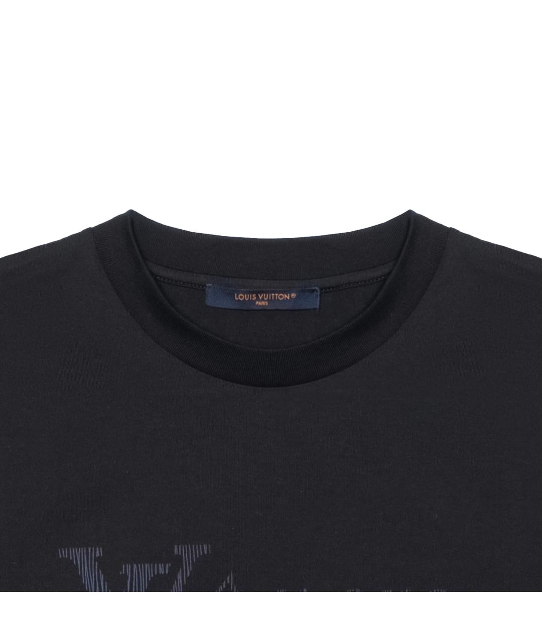 LOUIS VUITTON Черная хлопковая футболка, фото 7