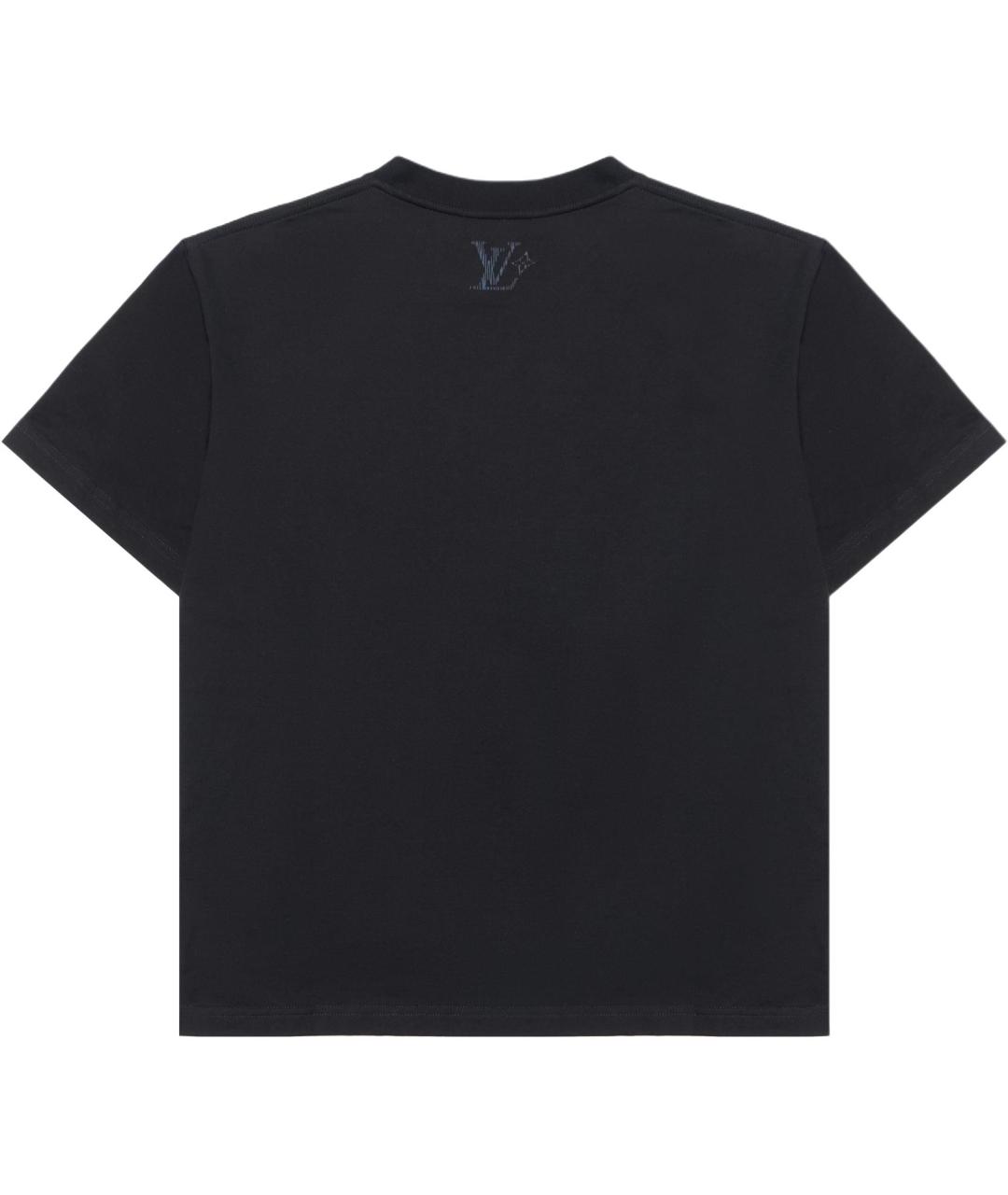 LOUIS VUITTON Черная хлопковая футболка, фото 2
